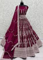 Satin  Beet Pink Wedding Wear Heavy Embroidery Work Lehenga Choli